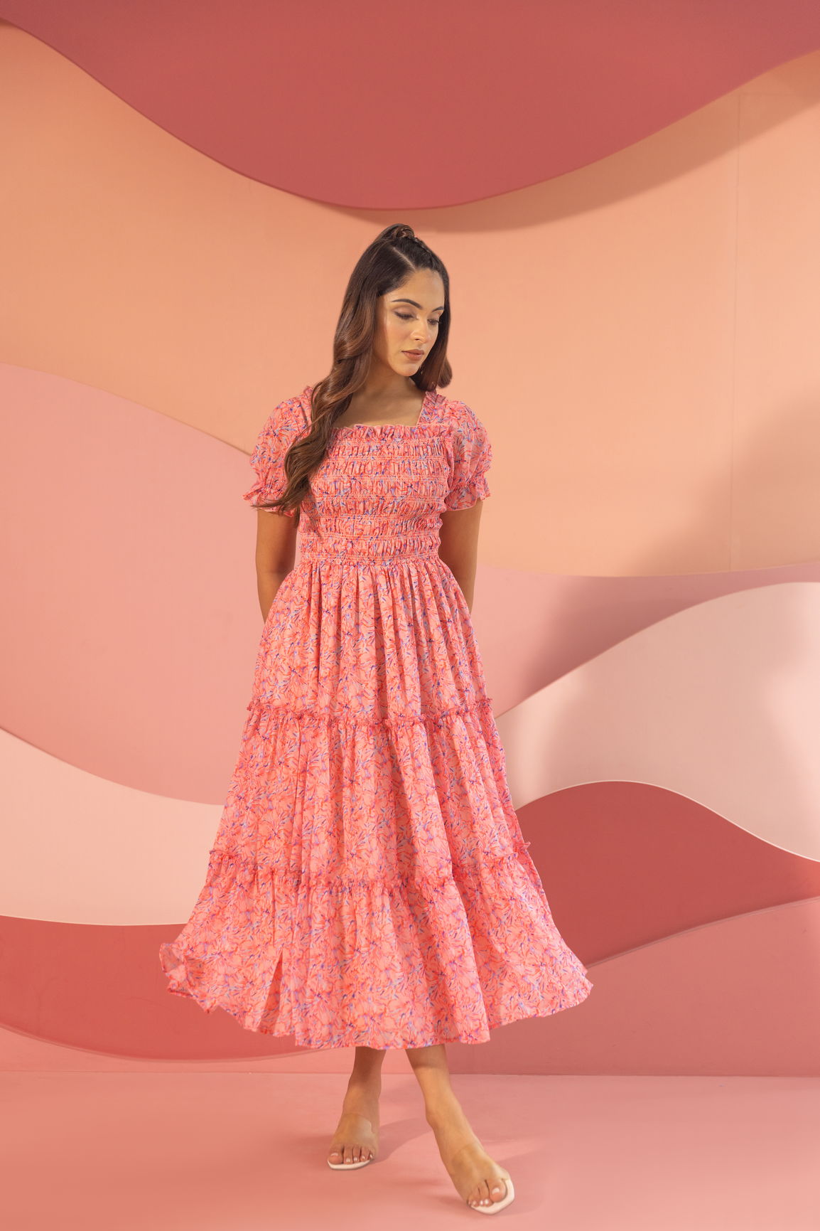 Smocked maxi dress online