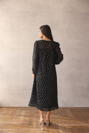 BLACK POLKA MAXI