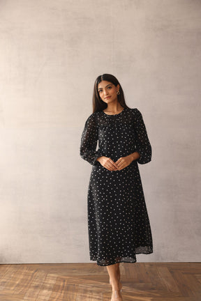 BLACK POLKA MAXI