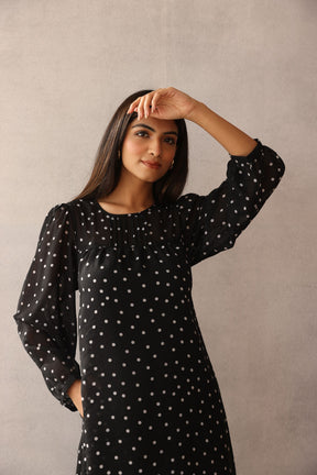 BLACK POLKA MAXI