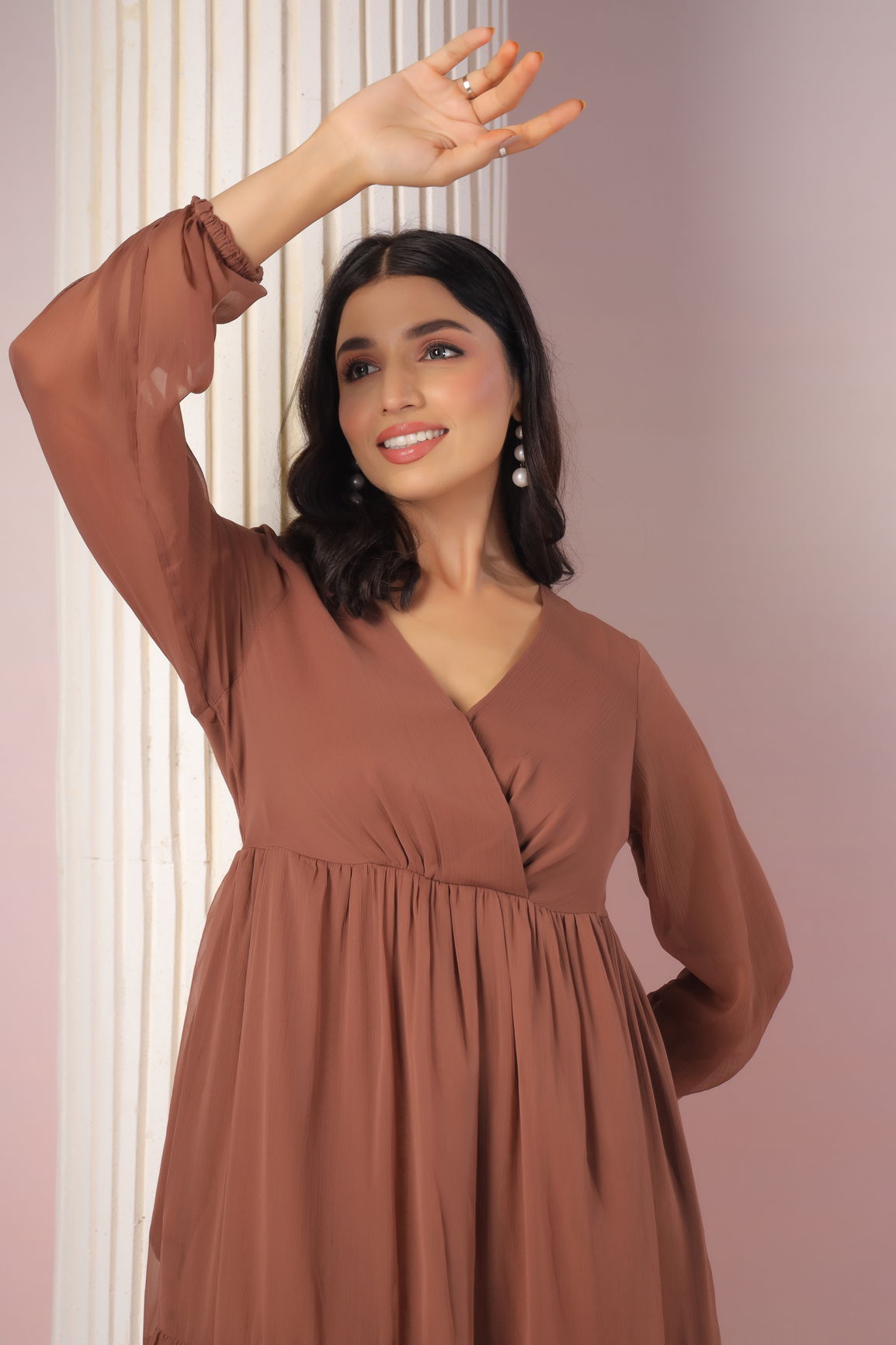 CHESTNUT CHIFFON MAXI