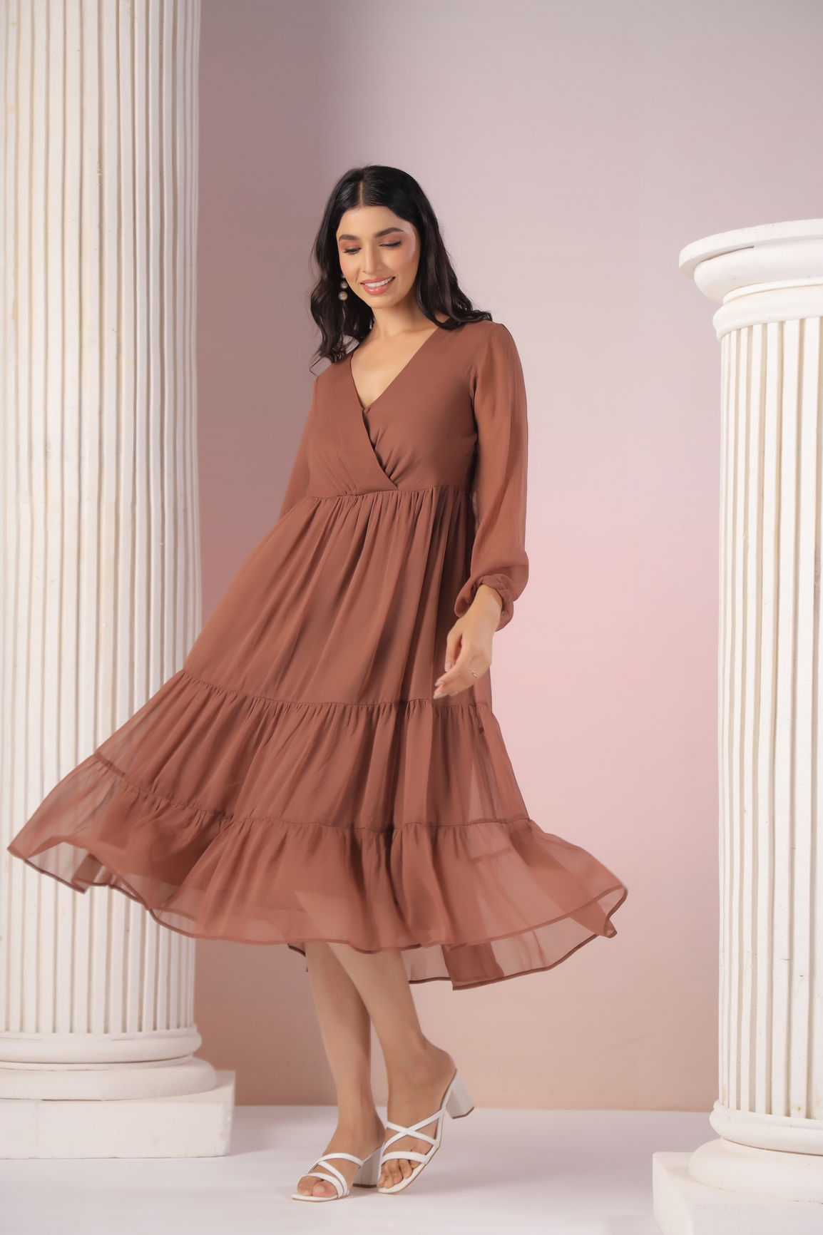 CHESTNUT CHIFFON MAXI