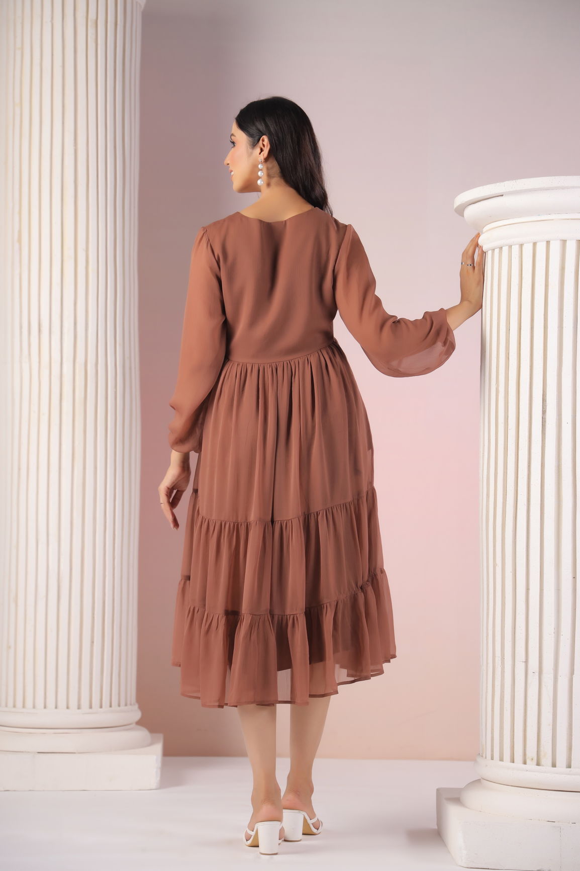 CHESTNUT CHIFFON MAXI