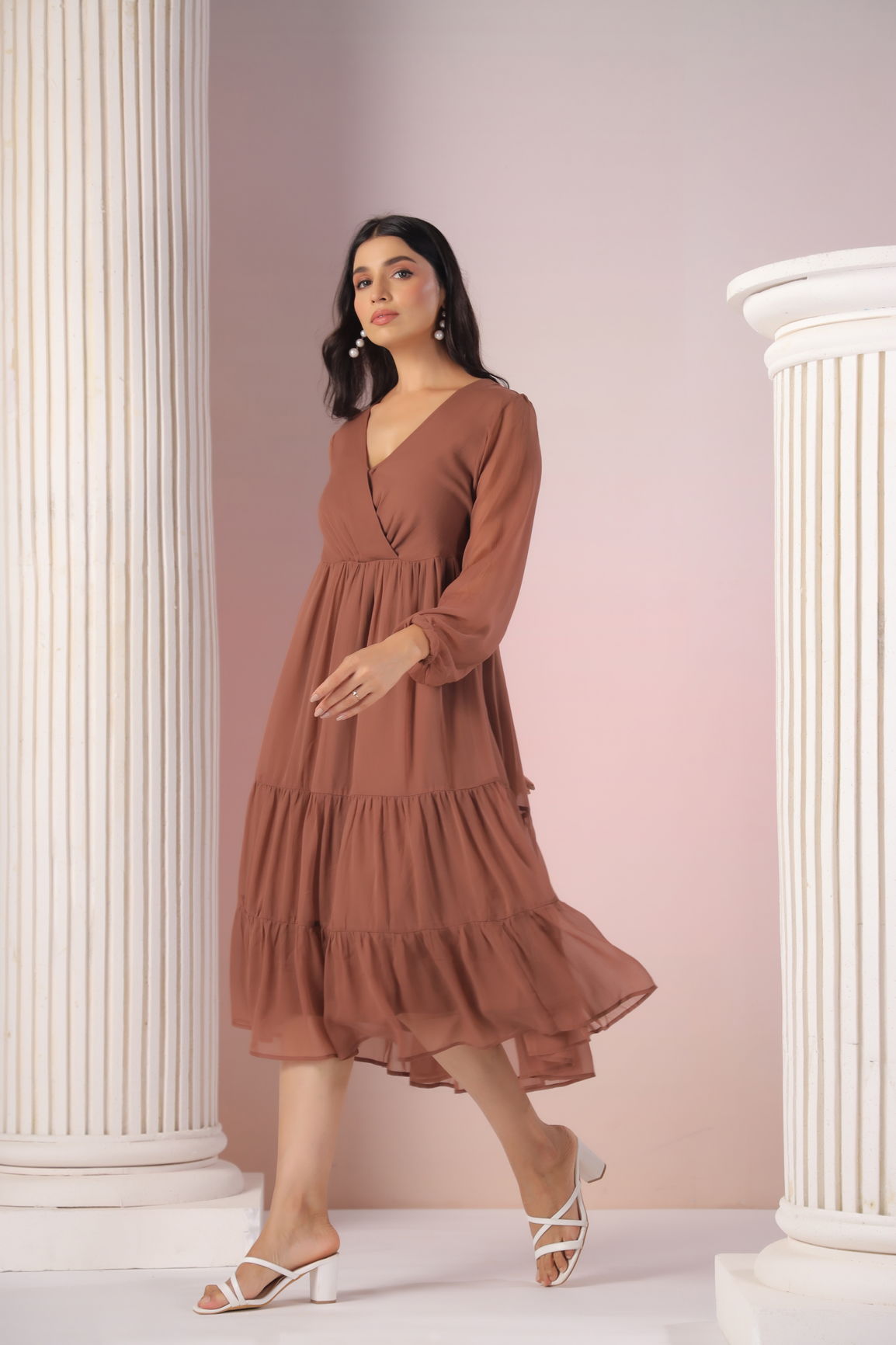 CHESTNUT CHIFFON MAXI