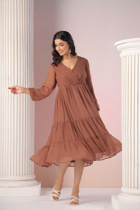 CHESTNUT CHIFFON MAXI