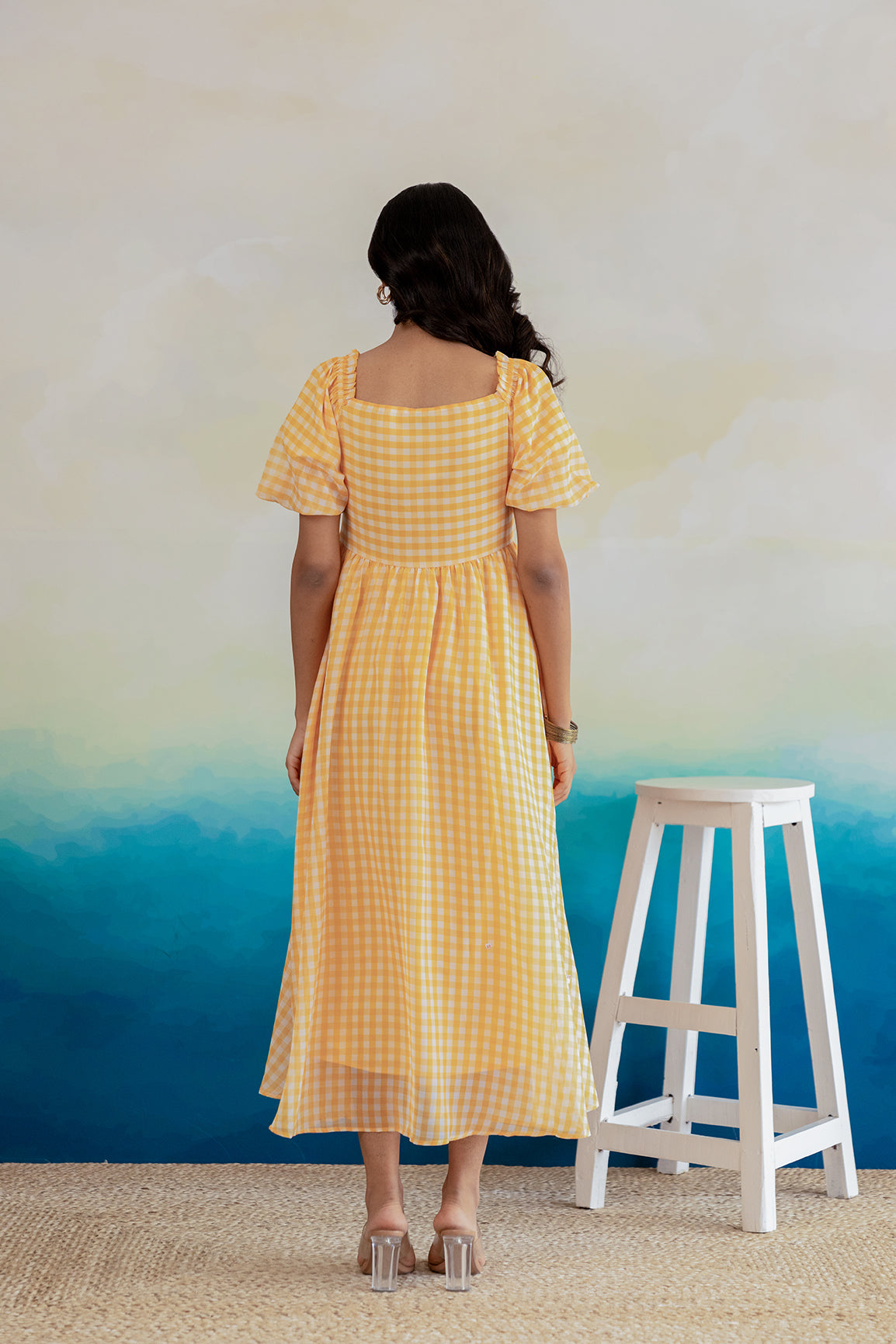 YELLOW GINGHAM MAXI