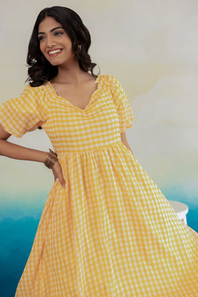 YELLOW GINGHAM MAXI