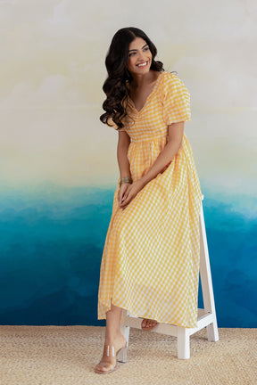 YELLOW GINGHAM MAXI