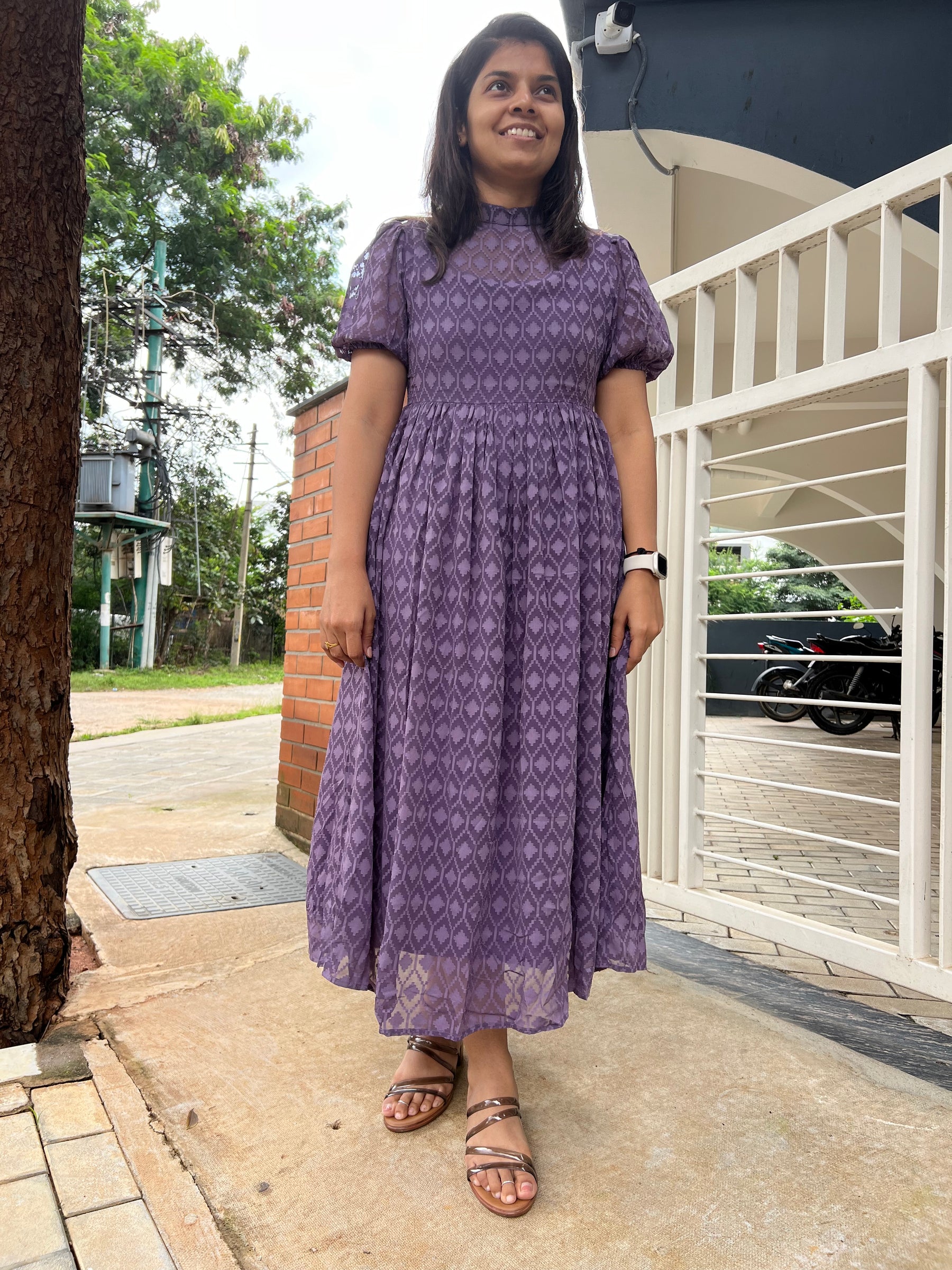 PLUMP PURPLE JACQUARD MAXI - POLAGO PLUS