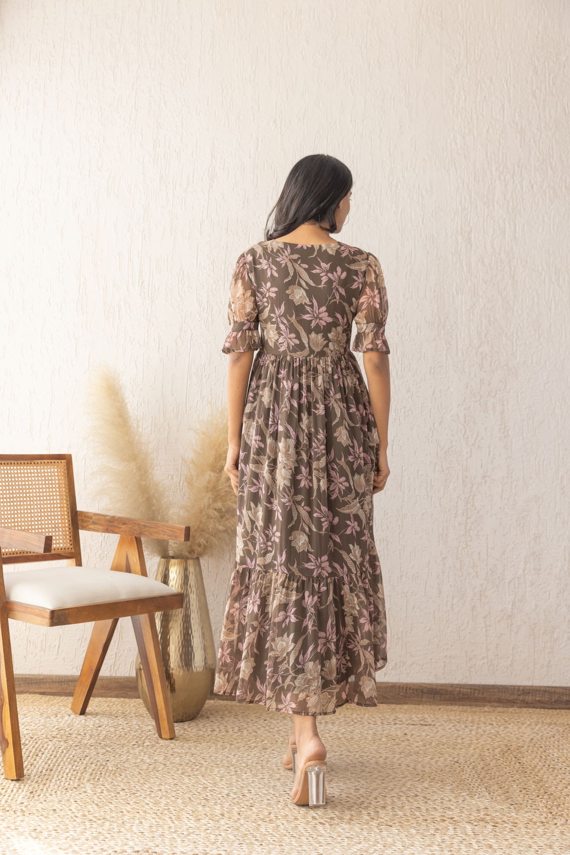 OLIVE FLORAL MAXI