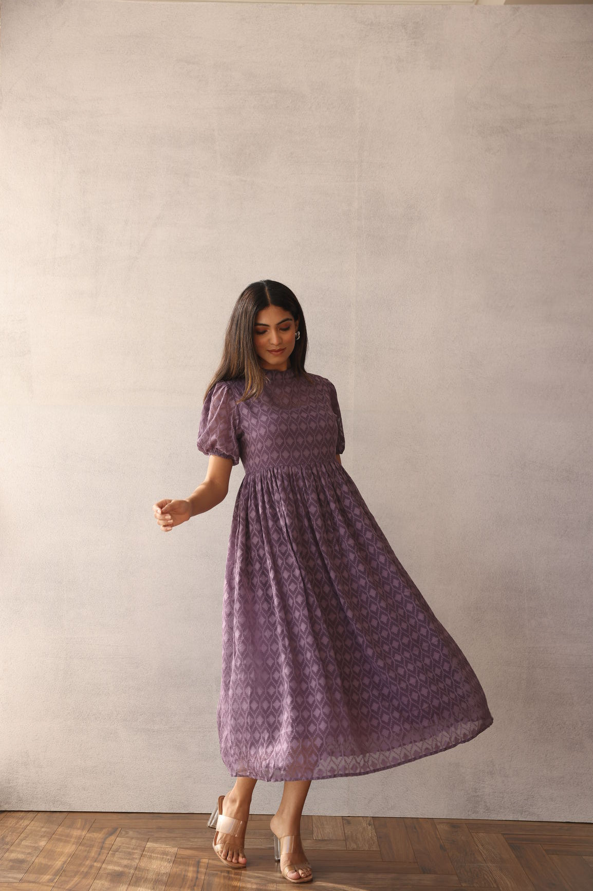 PLUMP PURPLE JACQUARD MAXI - POLAGO PLUS