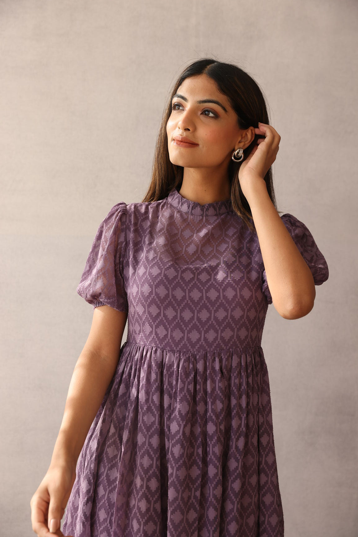 PLUMP PURPLE JACQUARD MAXI - POLAGO PLUS