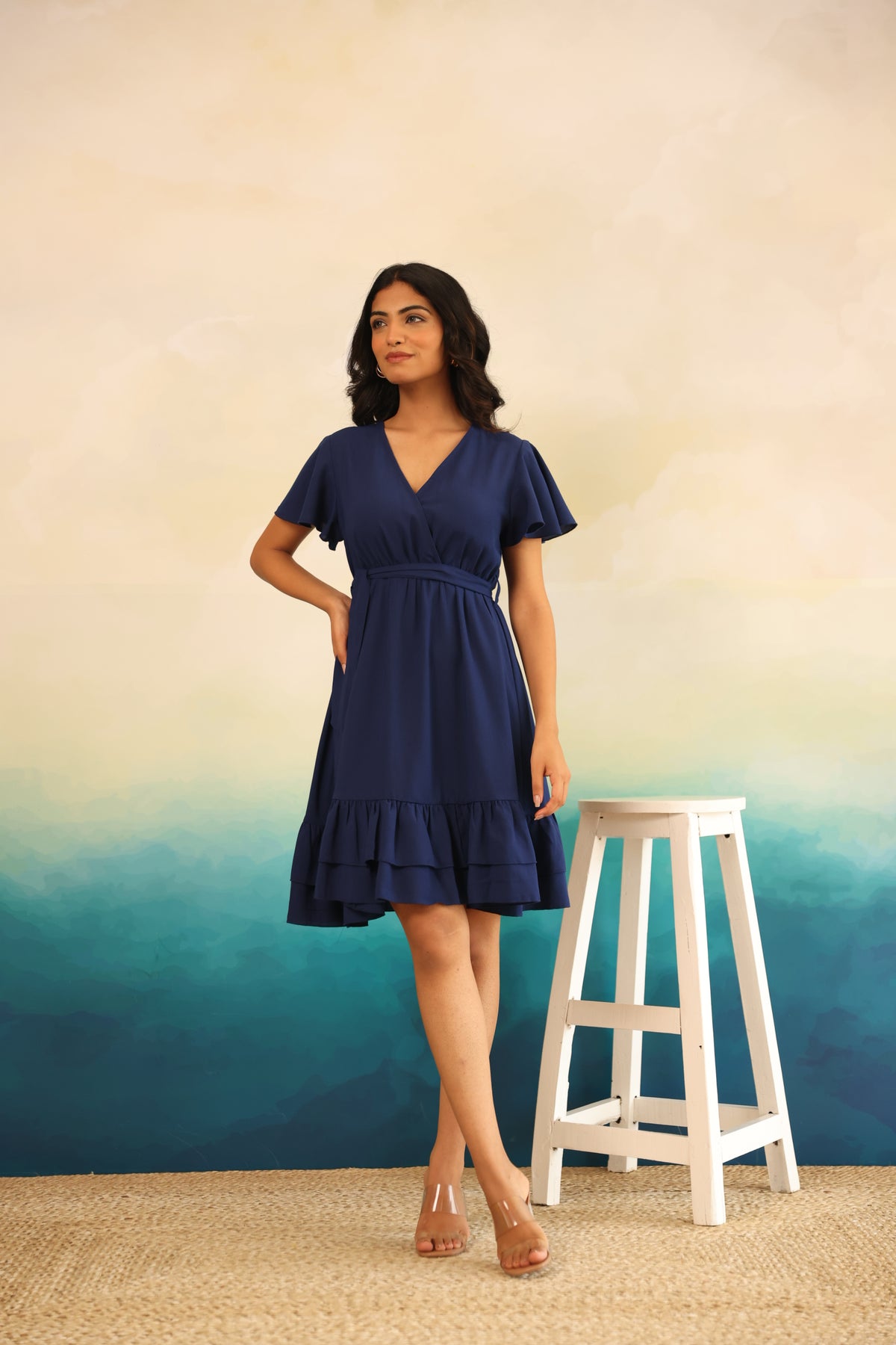 NAVY MIDI DRESS