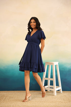 NAVY MIDI DRESS