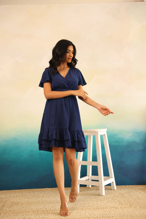 NAVY MIDI DRESS