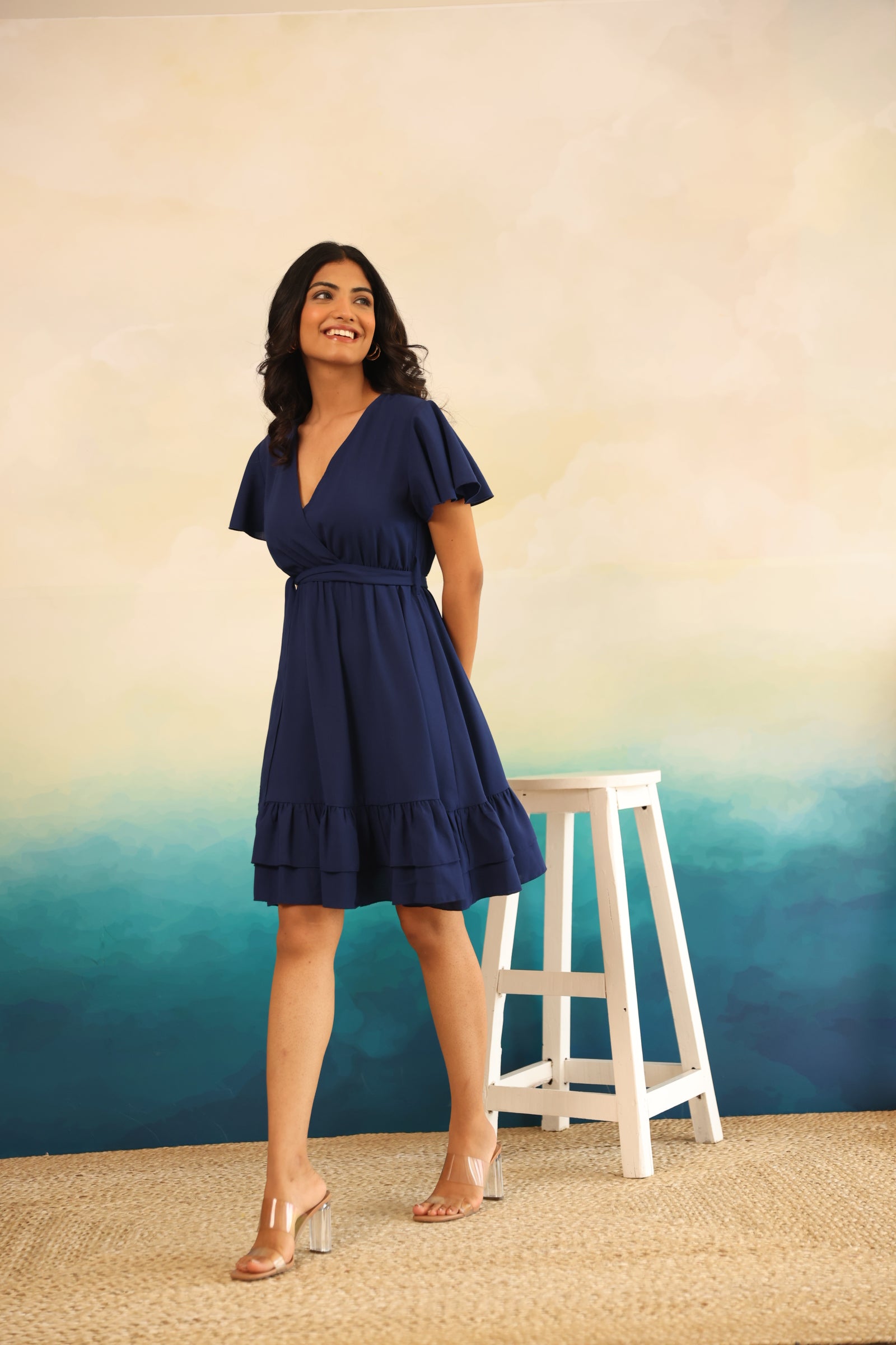 NAVY MIDI DRESS