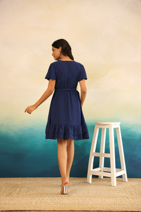 NAVY MIDI DRESS