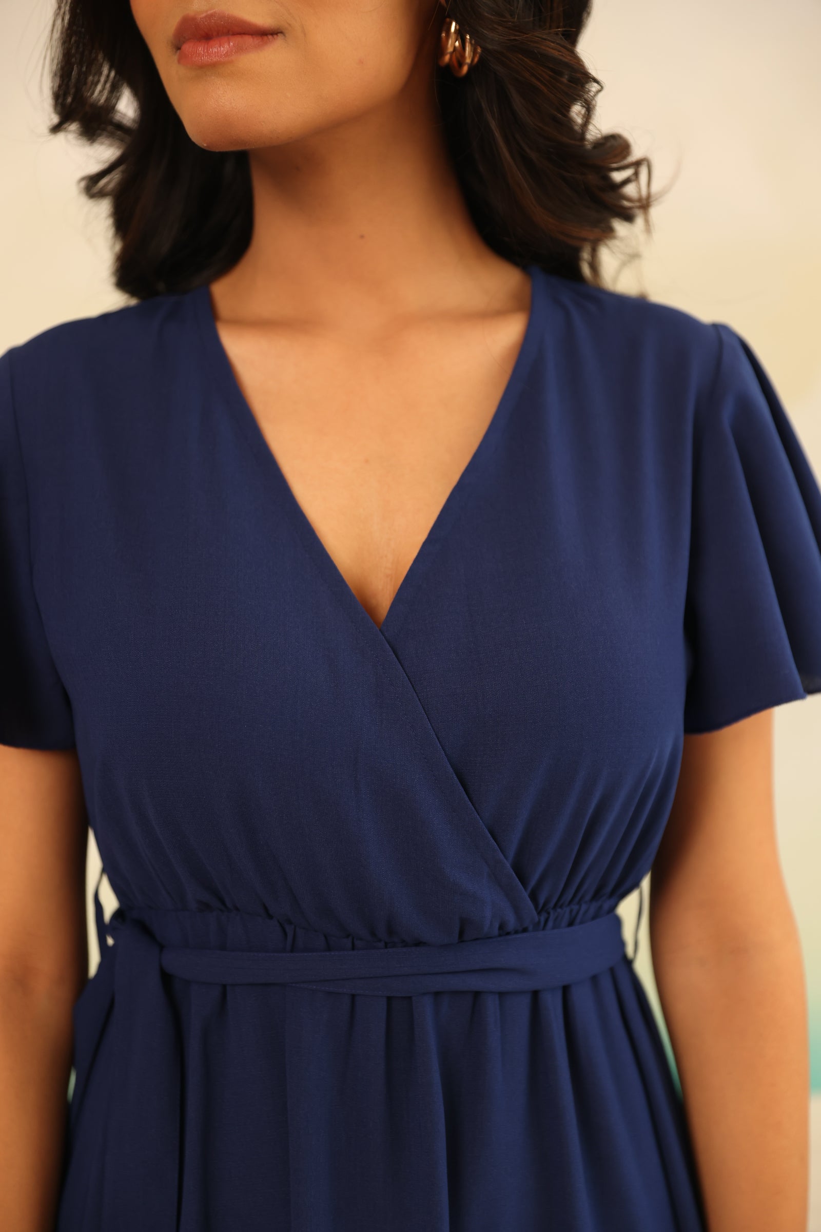 NAVY MIDI DRESS