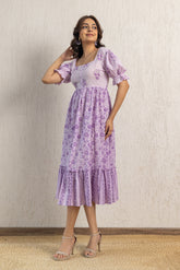 LILAC PRINTED COTTON MAXI