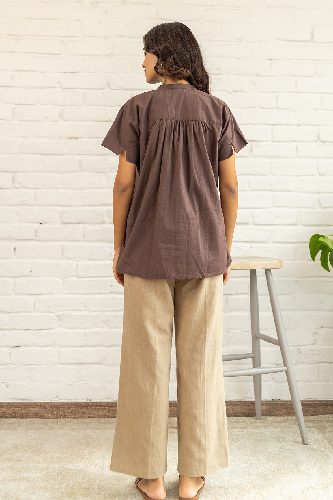 RUSSET COTTON SHIRT TOP