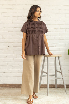 RUSSET COTTON SHIRT TOP