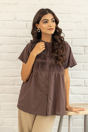 RUSSET COTTON SHIRT TOP