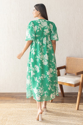 SEAFOAM GREEN FLORAL MAXI