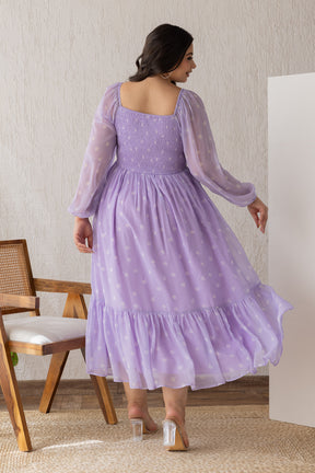 LILAC SMOCKED MAXI - POLAGO PLUS