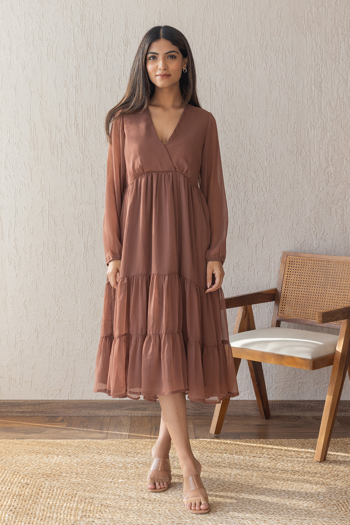 CHESTNUT CHIFFON MAXI