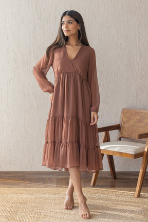 CHESTNUT CHIFFON MAXI