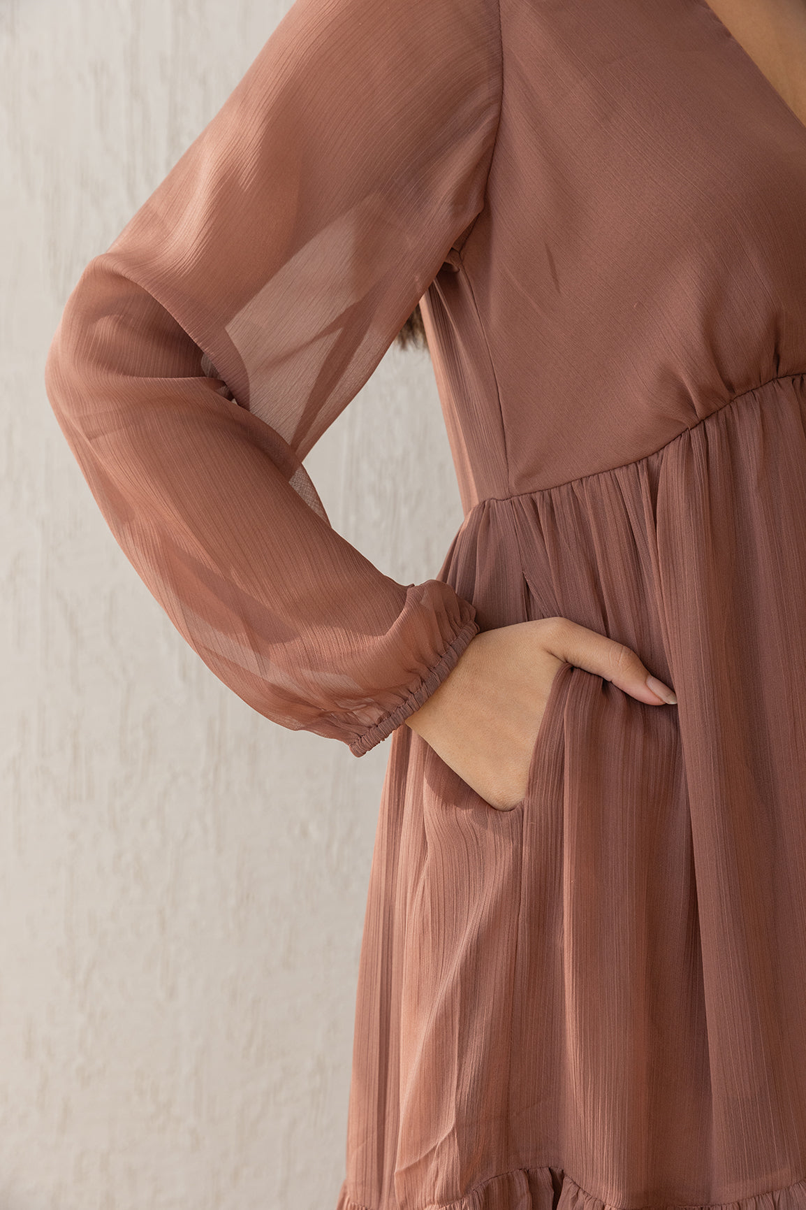 CHESTNUT CHIFFON MAXI