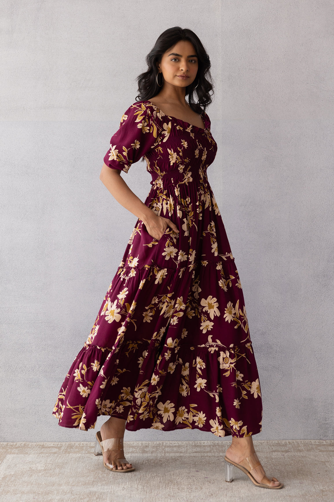 WINE FLORAL MAXI