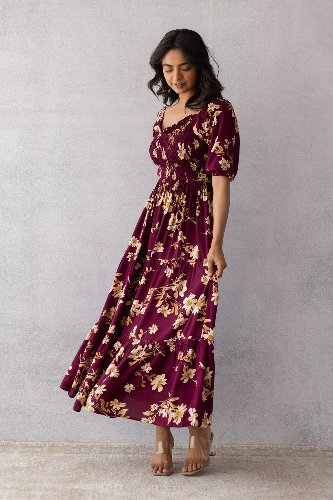 WINE FLORAL MAXI