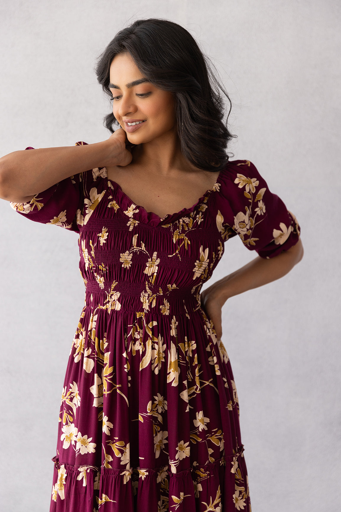 WINE FLORAL MAXI