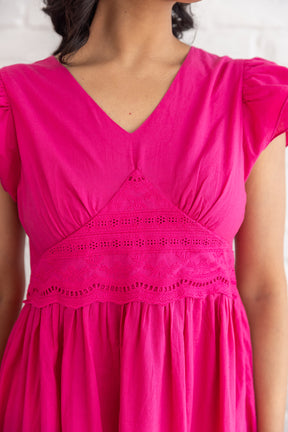 PINK SCHIFILLI COTTON DRESS