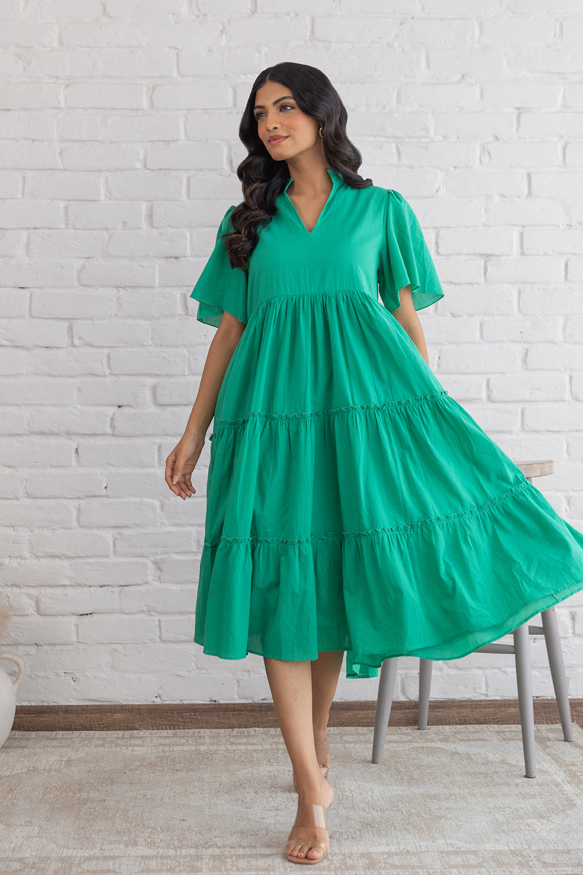 JADE GREEN COTTON MAXI