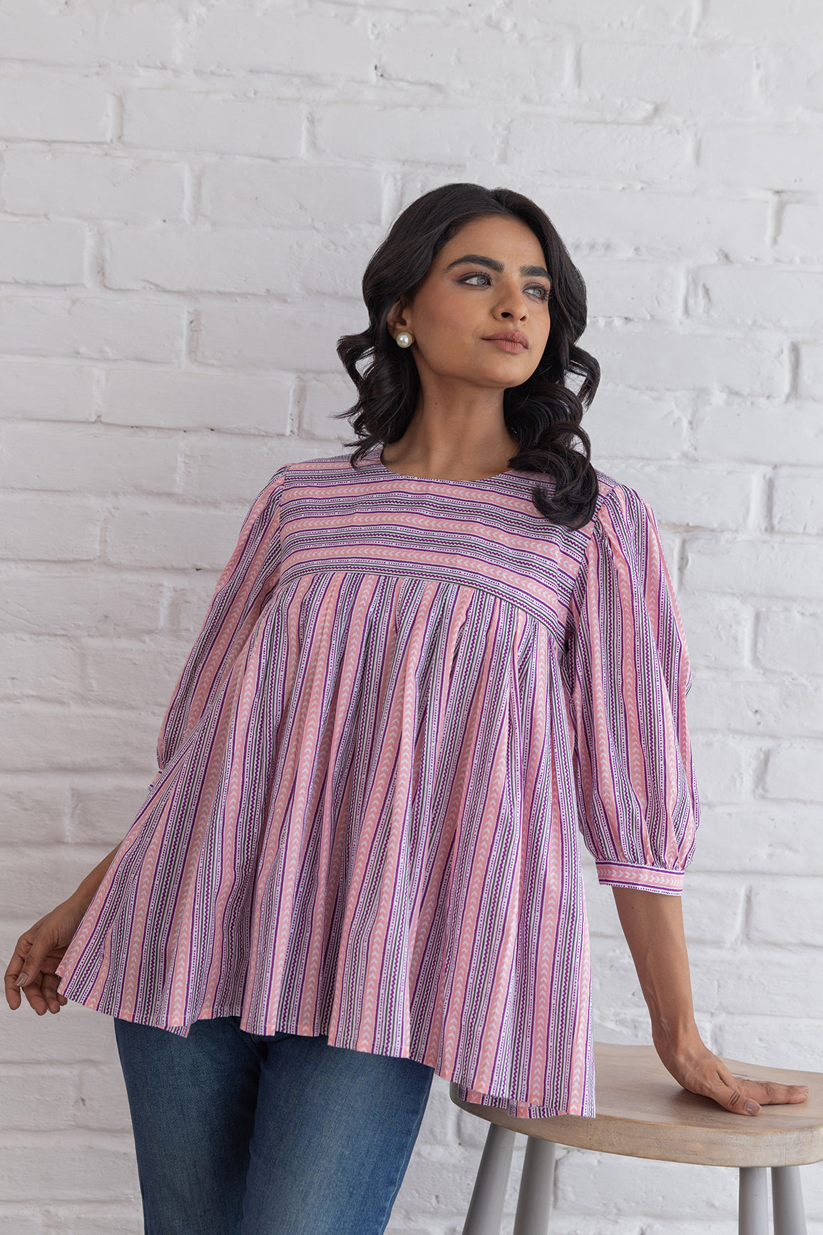 PINK STRIPED COTTON TOP