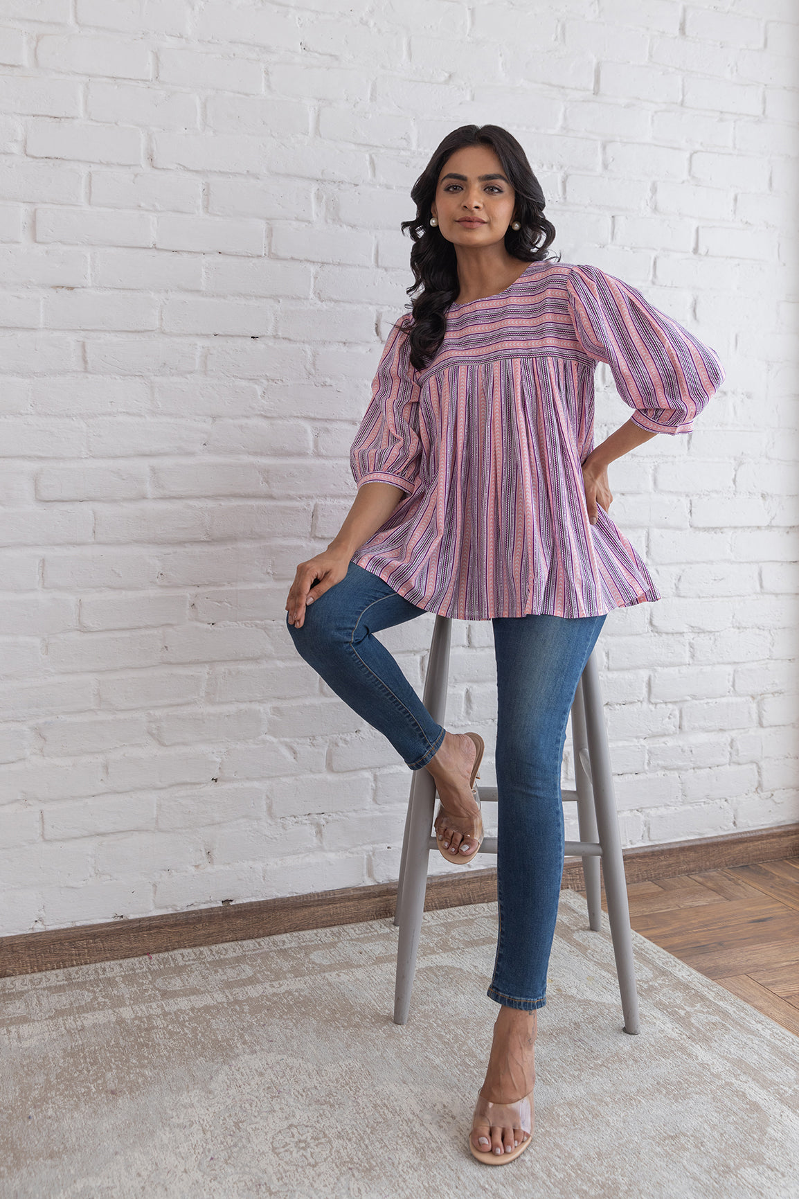 PINK STRIPED COTTON TOP