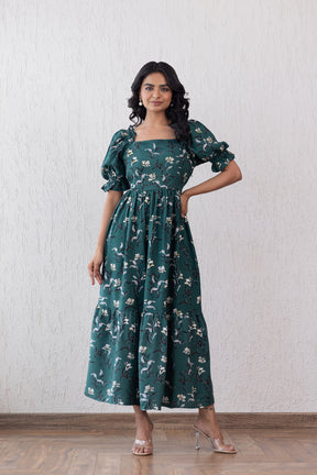 GREEN COTTON NUSRING MAXI