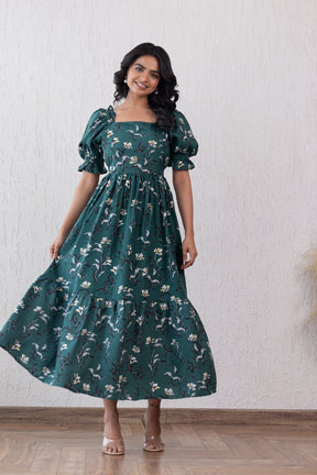 GREEN COTTON NUSRING MAXI